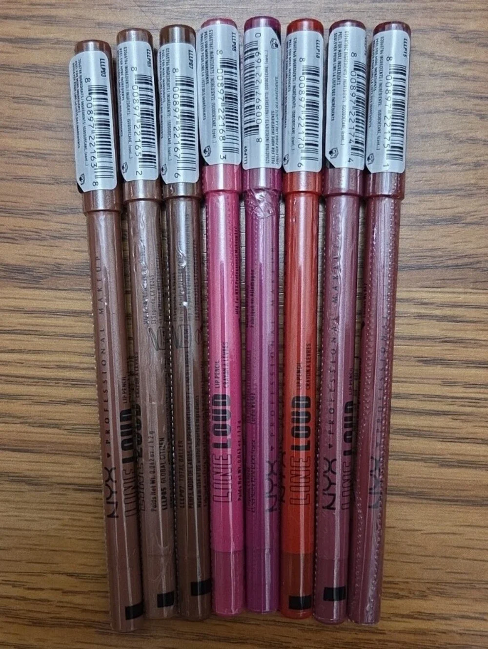 8 NEW NYX Professional Makeup Line Loud Longwear Lip Liner Bundle